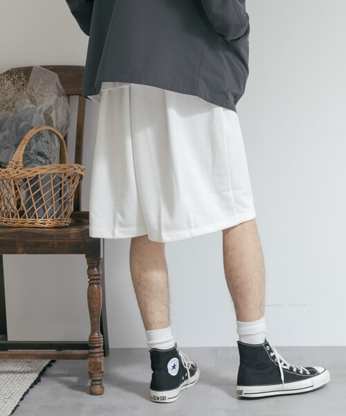 THE GOODLAND MARKET(ザグッドランドマーケット)の「『別注』MIDIUMISOLID×TGM Short easy pants(その他パンツ・レディース・Black/Off White/Top gray・one)」の7枚目の写真