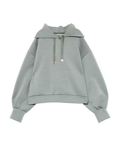 LAGUNAMOON（ラグナムーン）の「ショートスリットパーカー（パーカー・レディース・ライトグレー/チャコールグレー/ピンク/ミントグリーン/ブルー/ベージュ・F）」の4枚目の写真
