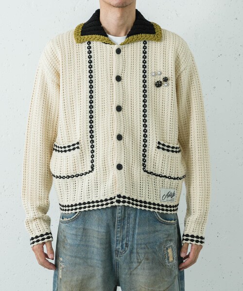 URBAN RESEARCH（アーバンリサーチ）の「Andersson Bell　UNI NEW F/CLR CARDIGAN（カーディガン/ボレロ・メンズ・ECRU/BLACK・L）」の12枚目の写真