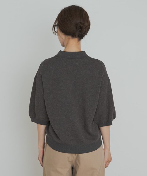 URBAN RESEARCH DOORS(アーバンリサーチドアーズ)の「ニットポロシャツ(ポロシャツ・レディース・BLACK/CHARCOAL/Y.KHAKI・M)」の13枚目の写真