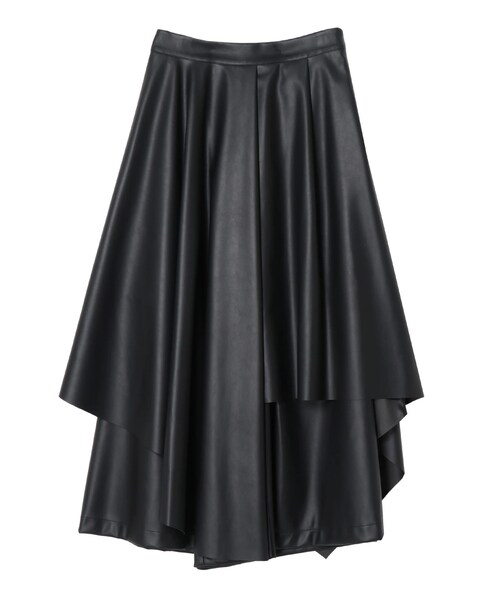 UN3D.（アンスリード）の「FAKE LEATHER ASYMME LAYERED PT（その他パンツ・レディース・ブラック/シルバー・36/38）」の2枚目の写真