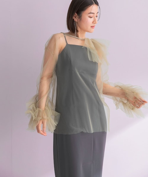 URBAN RESEARCH ROSSO（アーバンリサーチロッソ）の「ANDRESD　BLOOMING TULLE DRESS（ワンピース・レディース・L.BLUE/OLIVE/BLACK・36/38）」の15枚目の写真