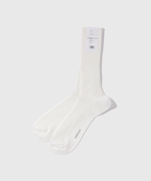 ADAM ET ROPE'（アダムエロペ）の「【AURALEE/オーラリー】GIZA HIGH GAUGE SOCKS（ソックス/靴下・メンズ・ブラック/ホワイト/グリーン・F）」の15枚目の写真