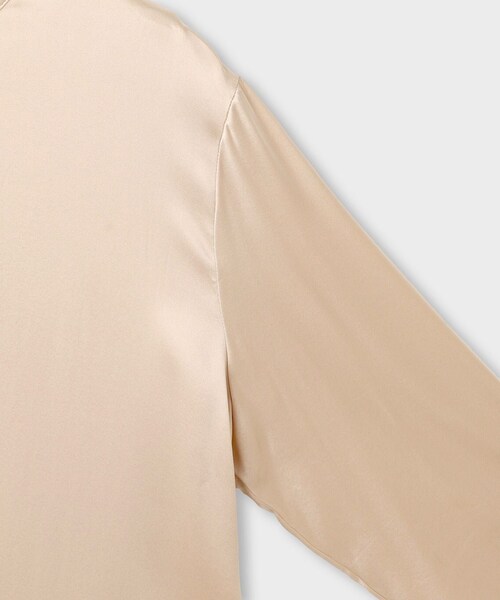 ROPE'（ロペ）の「GWIL SILK SATIN PANTS｜シルクサテンストレッチワンピース（シャツワンピース・レディース・ホワイト/ベージュ・F）」の8枚目の写真