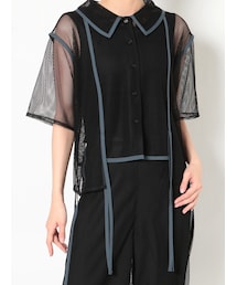 MURUA | パイピングメッシュシャツ(シャツ/ブラウス)