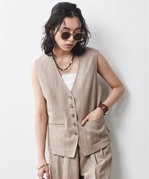 CHIC STYLE | 大きいサイズレーヨン麻ベストシックスタイル(ベスト)