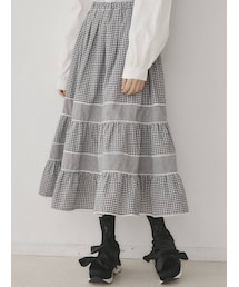 merry jenny | イレギュラーチェックフレアスカート(スカート)