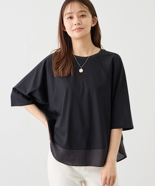 Jayro(ジャイロ)の「異素材ヘムプルオーバー(Tシャツ/カットソー・レディース・ブラック/ホワイト/ブルー・F)」の5枚目の写真