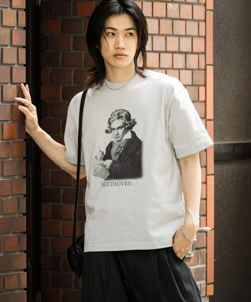 SENSE OF PLACE by URBAN RESEARCH(センスオブプレイスバイアーバンリサーチ)の「ヴィンテージライクTシャツ(ベートーヴェン)(Tシャツ/カットソー・メンズ・WHITE/BLACK/L.GRAY/YELLOW・M/L)」の13枚目の写真