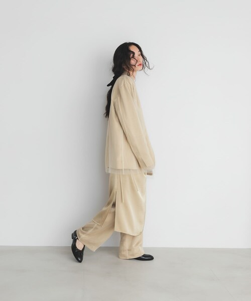 KBF（ケイビーエフ）の「サテンチュールジャケット（テーラードジャケット・レディース・BEIGE/BROWN・One）」の20枚目の写真