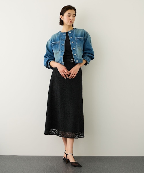 ROPE'(ロペ)の「ベルト付きセミフレアレーススカート/イージーケア(スカート・レディース・ブラック・36/38)」の19枚目の写真