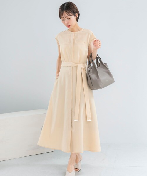 URBAN RESEARCH ROSSO（アーバンリサーチロッソ）の「『UR TECH DRYLUXE』ポケットデザインワンピース（ワンピース・レディース・MOCHA/NAVY/YELLOW・Free）」の3枚目の写真