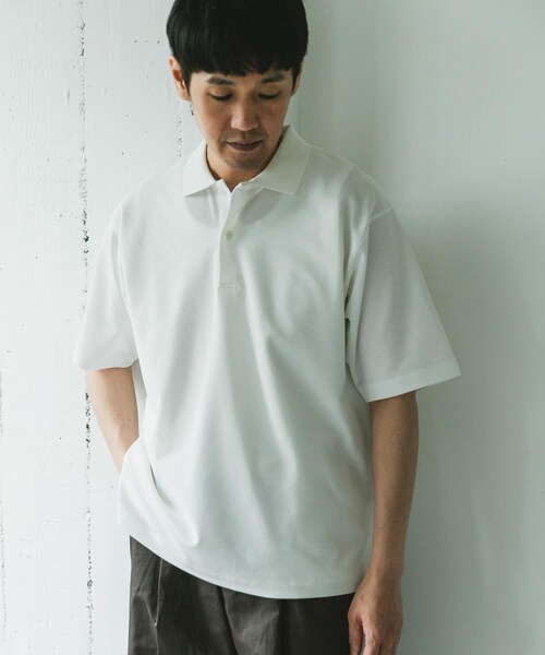 URBAN RESEARCH DOORS（アーバンリサーチドアーズ）の「『XLサイズ/WEB限定』『吸水速乾/接触冷感/イージーケア』クイックドライ 鹿の子 ポロシャツ（ポロシャツ・メンズ・BLUE GRAY/WHITE/BLACK・M/L/XL）」の6枚目の写真