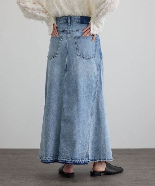 ADAM ET ROPE'(アダムエロペ)の「【WEB限定】リメイクライクデニムスカート(デニムスカート・レディース・オフホワイト/サックス・M/S)」の9枚目の写真