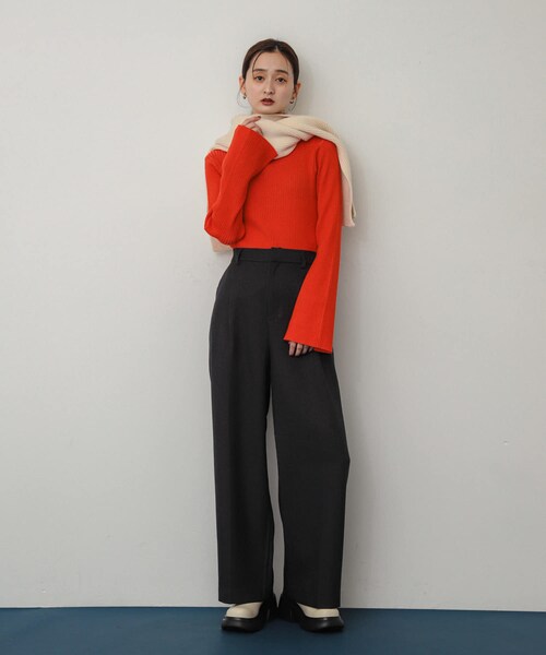 SENSE OF PLACE by URBAN RESEARCH（センスオブプレイスバイアーバンリサーチ）の「フードツキニットストール（ストール/ショール・レディース・IVORY/BLACK・one）」の11枚目の写真