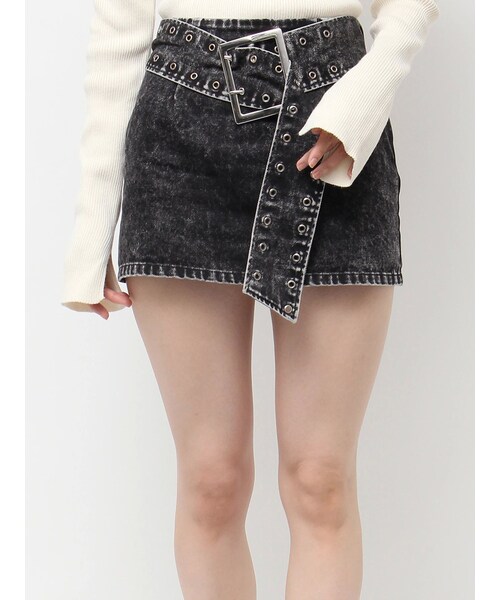 EVRIS（エヴリス）の「タイトワイドベルトミニスカート（スカート・レディース・ブラック/ミックス・S/M）」の3枚目の写真