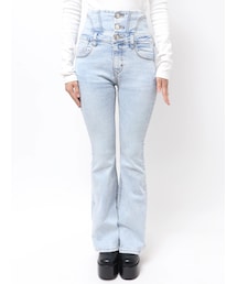 EMODA | ドットラインハイウエストフレアパギンス(デニムパンツ)