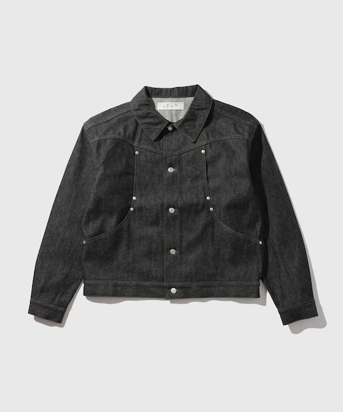 ADAM ET ROPE'(アダムエロペ)の「【BAL/バル】CURB POCKET DENIM JACKET(デニムジャケット・メンズ・ブラック/ネイビー・1/2)」の2枚目の写真