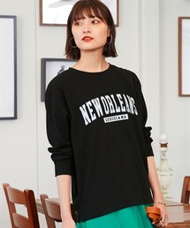 nissen | 大きいサイズゆるシルエットプリント長袖Tシャツ(Tシャツ/カットソー)