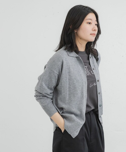 EKAL（エカル）の「ウールハイゲージニットカーディガン（カーディガン/ボレロ・レディース・ベージュ/モクグレー/ブラック・one）」の16枚目の写真