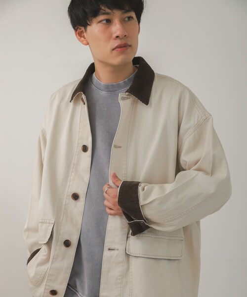 SENSE OF PLACE by URBAN RESEARCH（センスオブプレイスバイアーバンリサーチ）の「『セットアップ対応』デニムカバーオール（カバーオール・メンズ・IVORY/BLACK・M/L）」の6枚目の写真