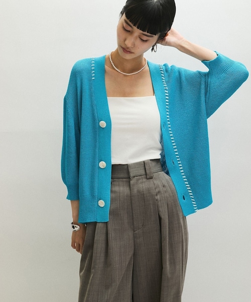 ⭐︎新品タグ付 アダムエロペカーディガン ブルー⭐︎ ADAM ET ROPE'（アダムエロペ）｜カーディガン/ボレロ（ブルー系