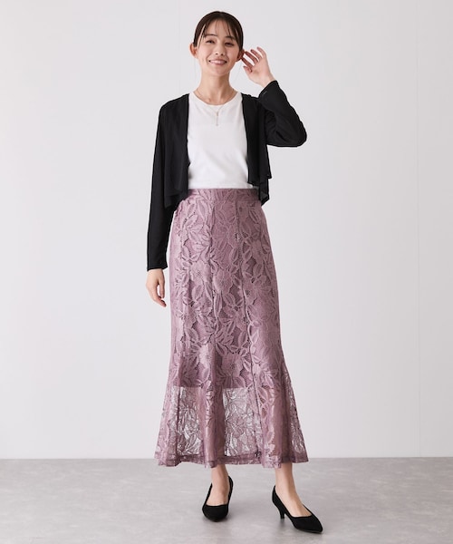 Jayro(ジャイロ)の「前開き羽織カーディガン(カーディガン/ボレロ・レディース・ブラック/ホワイト系・M)」の10枚目の写真