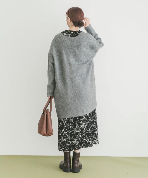 ITEMS URBANRESEARCH（アイテムズ アーバンリサーチ）の「ニットガウン（テーラードジャケット・レディース・GRY/BRN/L.KHK・FREE）」の9枚目の写真