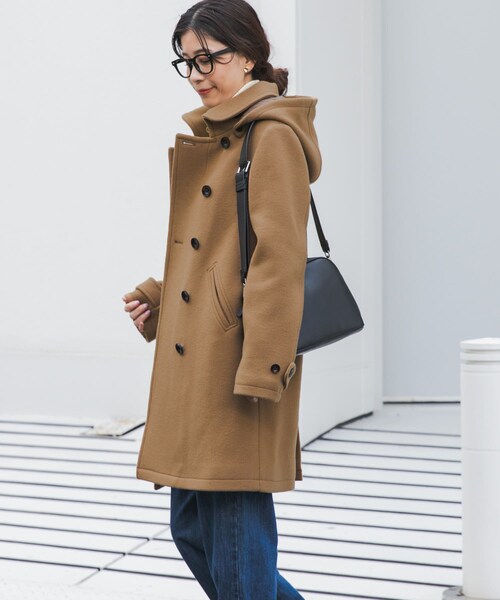 URBAN RESEARCH DOORS(アーバンリサーチドアーズ)の「ショールカラー2WAYロングコート(テーラードジャケット・レディース・CAMEL/NAVY・S/M)」の22枚目の写真