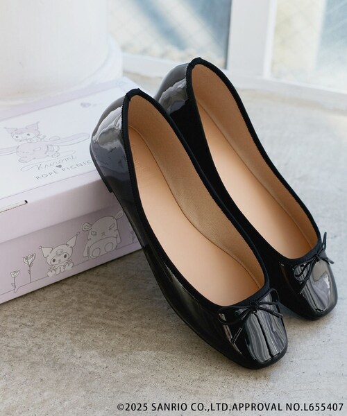 ROPE' PICNIC（ロペピクニック）の「【ROPE' PICNIC×Sanrio characters】軽くてやわらかいバレエシューズ（バレエシューズ・レディース・ブラック/シルバー系・L/M/S）」の3枚目の写真