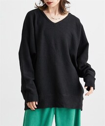 Soiunique | ふんわりオーバーサイズＶネックニット［Soiunique］(ニット/セーター)