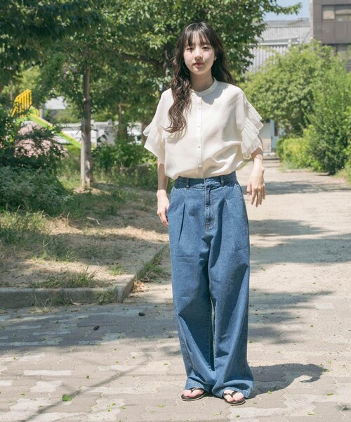 ITEMS URBANRESEARCH(アイテムズ アーバンリサーチ)の「ウエストタックデニムパンツ(デニムパンツ・レディース・BLU/IDG・S/M)」の8枚目の写真