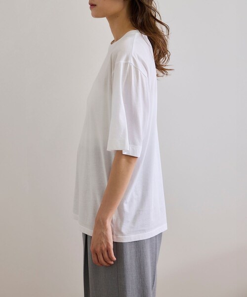 ROPE'（ロペ）の「【洗える】グレイス天竺 5分袖Tシャツ（Tシャツ/カットソー・レディース・ブラック/ホワイト/ブルー・F）」の15枚目の写真