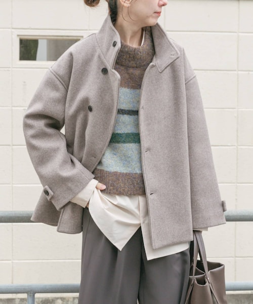 ITEMS URBANRESEARCH（アイテムズ アーバンリサーチ）の「スタンドカラージャケット（テーラードジャケット・レディース・BEG/BRN/CHA・Free）」の5枚目の写真