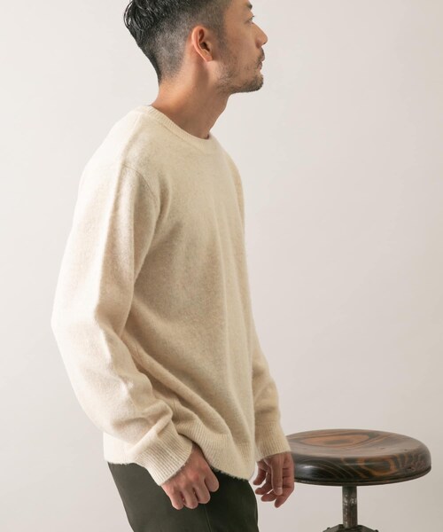 URBAN RESEARCH ROSSO（アーバンリサーチロッソ）の「『XLサイズあり』ウールシャギーニット（ニット/セーター・メンズ・KHAKI/IVORY/GREIGE/GRAY/NAVY/BLACK・S/M/L/XL）」の21枚目の写真