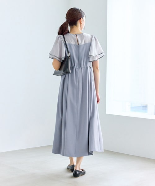 ROPE' PICNIC(ロペピクニック)の「【Mon E’toile/モンエトワール】フレア袖ビスチェデザインワンピース(ドレス・レディース・ブラック/グリーン/サックス・M/S)」の18枚目の写真