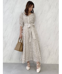 dazzlin | フラワーカットワークワンピース(ワンピース)