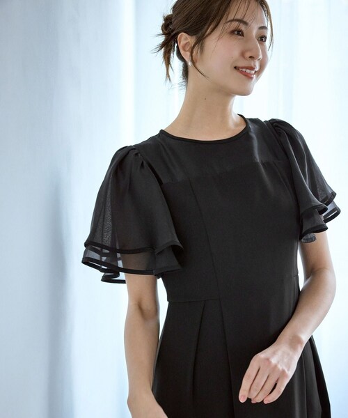 ROPE' PICNIC(ロペピクニック)の「【Mon E’toile/モンエトワール】フレア袖ビスチェデザインワンピース(ドレス・レディース・ブラック/グリーン/サックス・M/S)」の22枚目の写真