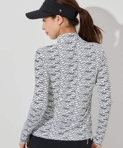 ROPE'(ロペ)の「ウェーブボーダー柄ハーフジップ長袖プルオーバー/UV・吸水速乾・接触冷感(Tシャツ/カットソー・レディース・ブラック/ホワイト・L/M/S/XL)」の20枚目の写真