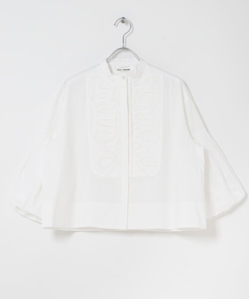 URBAN RESEARCH ROSSO（アーバンリサーチロッソ）の「MARILYN MOON　DIAMOND TUCK EMBROIDERY BLOUSE（シャツ/ブラウス・レディース・WHITE/BLACK・Free）」の3枚目の写真