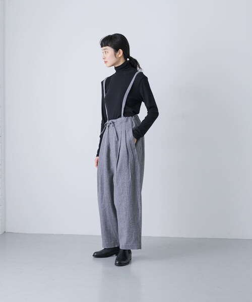 かぐれ（カグレ）の「HAVERSACK　C/Lピンストライプサロペットパンツ（サロペット/オーバーオール・レディース・Top grey・0）」の6枚目の写真