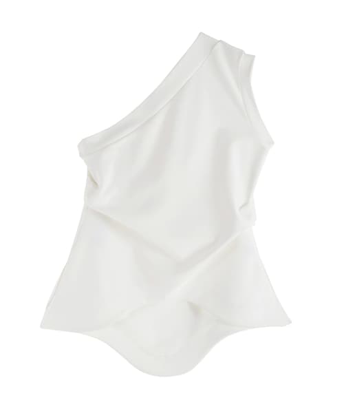 UN3D.(アンスリード)の「ROUND HEM ONE SHOULDER TOP(その他トップス・レディース・ホワイト/ブラック・36/38)」の2枚目の写真