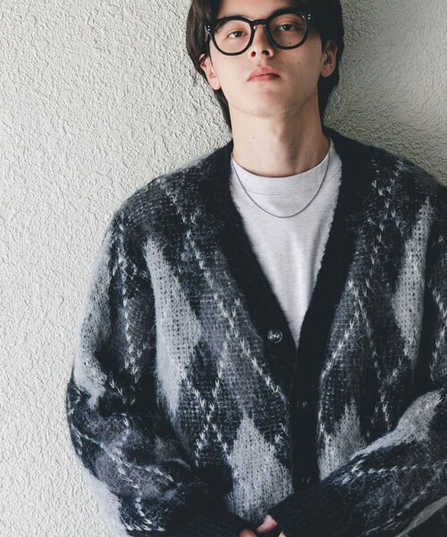 SENSE OF PLACE by URBAN RESEARCH（センスオブプレイスバイアーバンリサーチ）の「アーガイルVネックカーディガン（ニット/セーター・メンズ・BLACK/BLUE/NAVY/BROWN・M/L）」の5枚目の写真