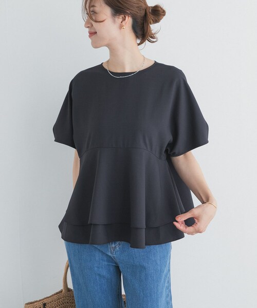 URBAN RESEARCH DOORS(アーバンリサーチドアーズ)の「ペプラムティアードブラウス(シャツ/ブラウス・レディース・INK BLACK/BROWN/BLUE・Free)」の9枚目の写真