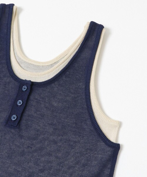 SENSE OF PLACE by URBAN RESEARCH（センスオブプレイスバイアーバンリサーチ）の「『洗濯可』アンサンブルニットタンクトップ（タンクトップ・レディース・NVYxIVO/CHAxGRY/BRNxBLU・One）」の15枚目の写真