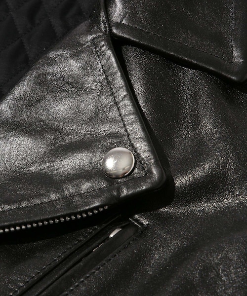 ADAM ET ROPE'（アダムエロペ）の「【AURALEE/オーラリー】LAMB LEATHER RIDERS JACKET（ライダースジャケット・メンズ・ブラック・4/5）」の14枚目の写真