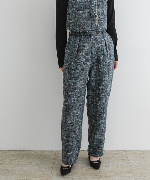 URBAN RESEARCH ROSSO（アーバンリサーチロッソ）の「F by ROSSO　ツイードビスチェ+ワイドパンツ（セットアップ・レディース・BLUE/BLACK・36/38）」の9枚目の写真