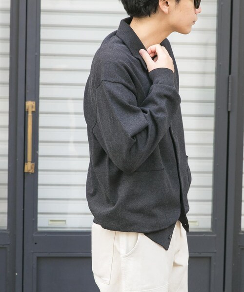 URBAN RESEARCH DOORS（アーバンリサーチドアーズ）の「FORK&SPOON　ニットポロカーディガン（カーディガン/ボレロ・メンズ・CCLｘGRY/GRYｘOFF・4/5）」の5枚目の写真