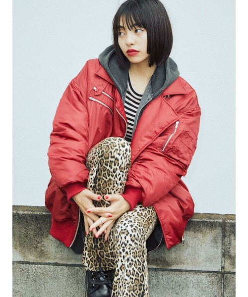 jouetie（ジュエティ）の「ライダースMA-1（MA-1・レディース・アイボリー/ブラック/ボルドー/カーキ・M）」の17枚目の写真