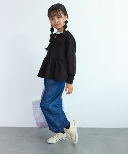 ROPE' PICNIC(ロペピクニック)の「【KIDS/キッズ】ラメ裏毛ペプラムジップカーディガン(カーディガン/ボレロ・キッズ・ブラック/ベージュ/ピンク・L/M/S)」の13枚目の写真